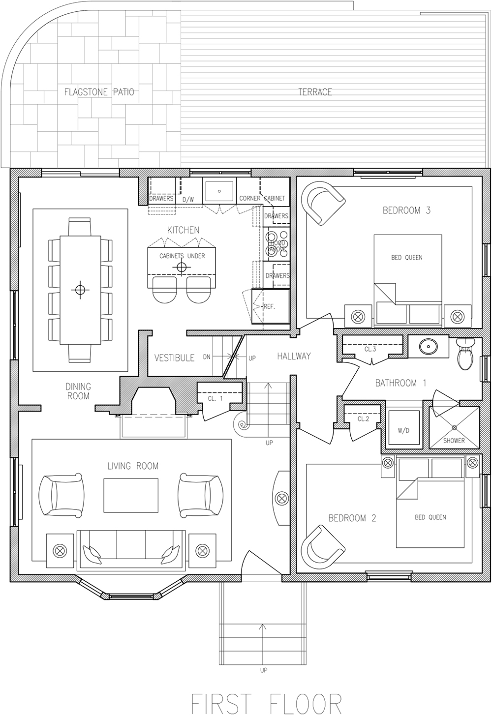 27 Indian Field Road - Proposed Furniture Plan - First Floor